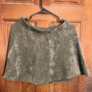 Dark green velvet lined flowy mini skirt